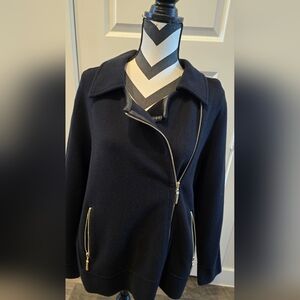 Chico’s Black Utility Jacket | Gold Zippers | Size 3 | Women’s